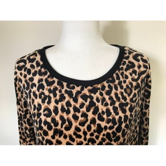 KATE SPADE Super Soft Velour Top Womens Size Medium Leopard Print - Picture 2 of 8